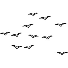 Fototapeta premium Outline Bird Group