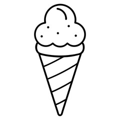 Minimalist Ice Cream Cone Line Art