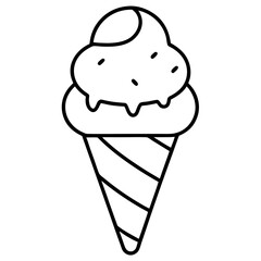 Minimalist Ice Cream Cone Line Art