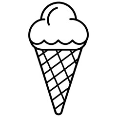 Minimalist Ice Cream Cone Line Art