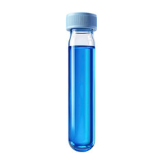 Blue Liquid Test Tube Medical Research Sample in Glassware for Chemical on transparent background