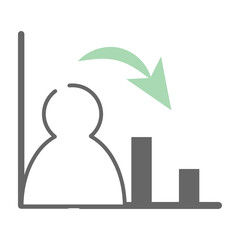 Human Performance Decline and Downward Graph Icon