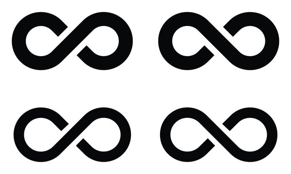 infinity icon, infinity vector, infinity symbol and sign. Infinity icon set. vector illustration.