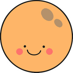 Fototapeta premium 동그란 보름달 벡터 이미지 Full Moon Character Vector Image