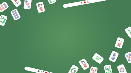 麻雀フレーム素材緑グラデーション