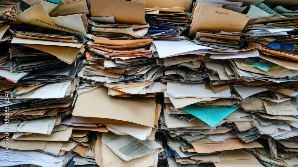 Poster a stack of letters and packages on a wooden surface, suitable for use in office or home settings
