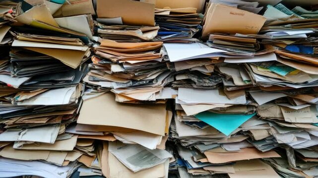 A stack of letters and packages on a wooden surface, suitable for use in office or home settings