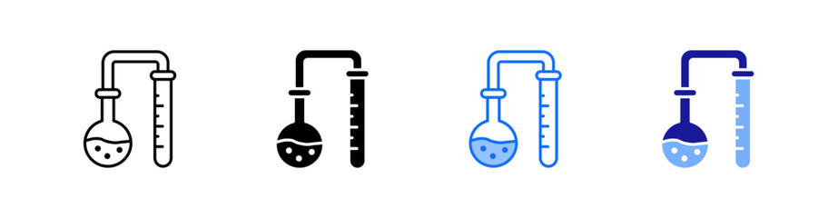 Lab Multiple Style Icon Set Vector 