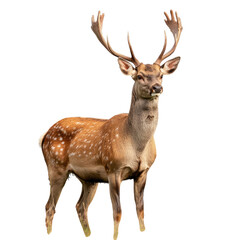 Fototapeta premium Majestic Deer with Antlers Standing Gracefully in Natural Habitat
