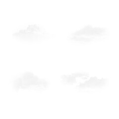 Isolated White Clouds Design Elements