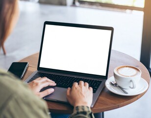 Fototapeta premium Laptop and IT device empty screen for text or graphic 