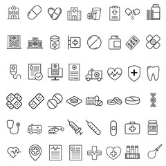Medical icon vector set. Health illustration symbol collection. medicine sign. Pils logo.