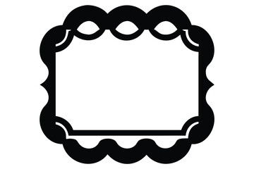 Elegant black decorative frame with wavy edges.