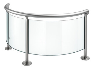 Curved glass balcony railing for contemporary homes, adding a sleek architectural element to the exterior.
