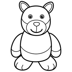 Minimal Plush Toy Line Art