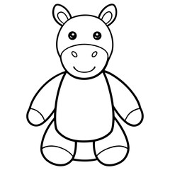 Minimal Plush Toy Line Art