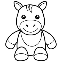 Minimal Plush Toy Line Art