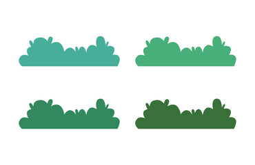 Garden Bush Elements. Nature Shrubs and Foliage in Flat Style