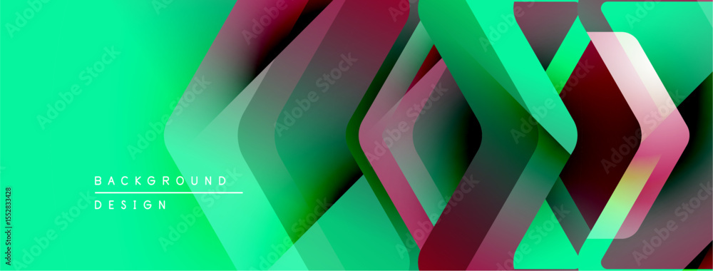 Aufkleber abstract geometric design. vibrant colors blend, creating dynamic layers. modern aesthetic, suitable