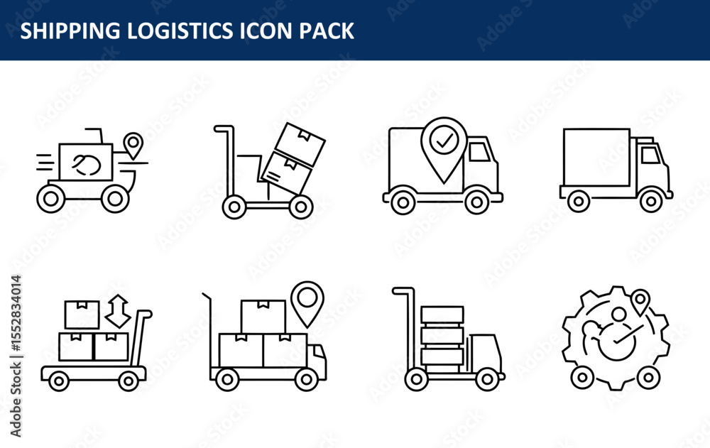 Poster shipping logistics icons in a collection of outline illustrations. simple, clean, and versatile icon