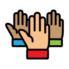 Volunteer Team Vector Filled Icon Design