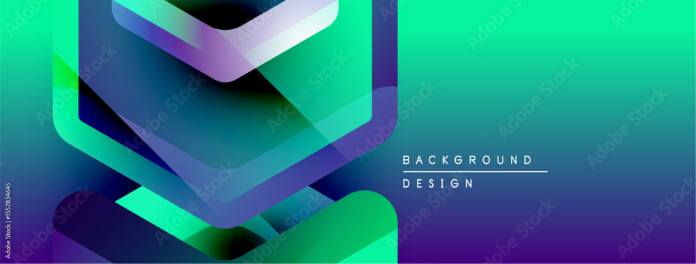 Aufkleber Abstract geometric layers create vibrant gradient effect. Modern design elements suggest dynamic visual experience. Background text reads background design.