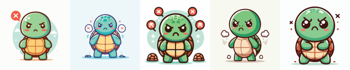 funny turtle vector angry expression
