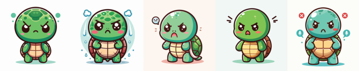 funny turtle vector angry expression
