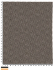 Autumnal Tartan Fabric Swatch with Measurement Markings and Color Palette Displayed Below the Pattern This