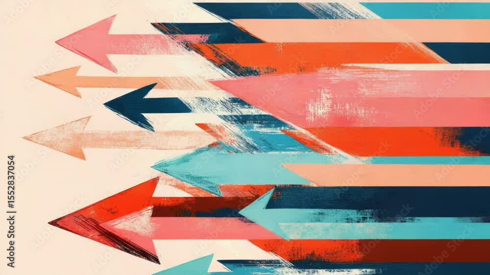 Aufkleber A colorful and dynamic abstract art piece featuring multiple arrows