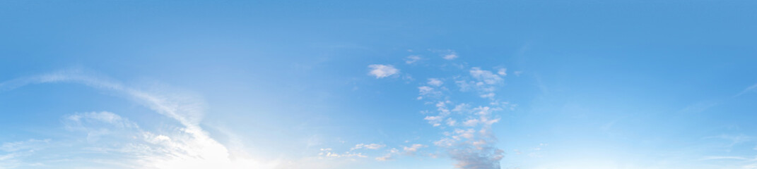 clear blue sky. Seamless hdri panorama 360 degrees angle view with zenith for use in 3d graphics or...