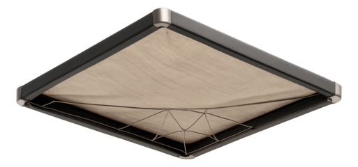 Eco-friendly canopy made from recycled materials, suitable for a green home terrace.