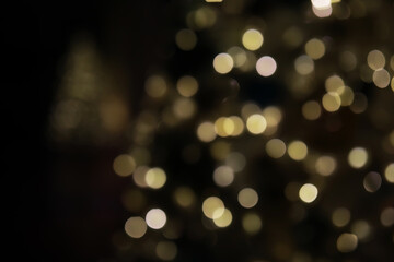 Festive Holiday Lights Bokeh in Warm Golden Tones for Christmas and New Year Celebrations