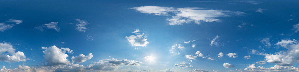 clear blue sky. Seamless hdri panorama 360 degrees angle view with zenith for use in 3d graphics or...