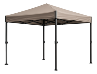 Adjustable-height carport with a movable canopy, offering flexibility for varying vehicle sizes in a residential driveway.