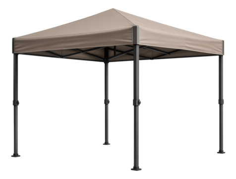 Adjustable-height carport with a movable canopy, offering flexibility for varying vehicle sizes in a residential driveway.