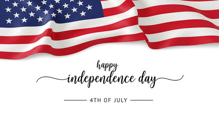 Celebrating American Independence Day A 4th of July Tribute with Waving Flag Image