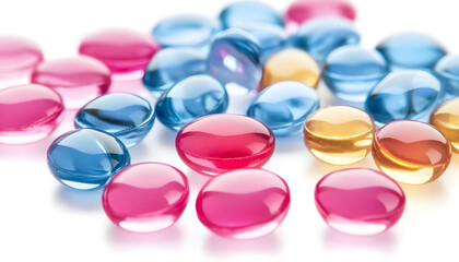 Circle soft gel pills capsules isolated pharmaceutical