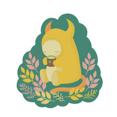 cookie, card, scrapbook element, sticker, illustration, seasonal, cozy weekends, cookies, cozy, autumn, cute, oak leaf, autumn leaves, dessert, september, picnic, graphic, art, snack, food, cartoon, s