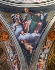 Gordijnen PIACENZA, ITALY - MAY 19, 2025: The fresco of St. John the Evangelist in cupola of the church Basilica di Santa Maria di Campagna by Bernardino Gatti © Renáta Sedmáková