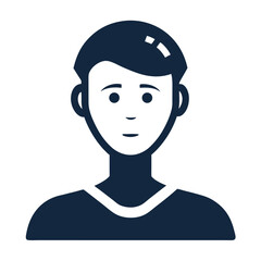 AI Face Scan silhouette icon on white background