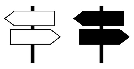 set of blank signs