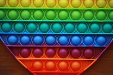 Colorful Rainbow Pop It Toy - Sensory Fidget Relief, Stress Toy for Kids and Adults