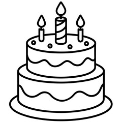 Minimalist Birthday Cake Outline