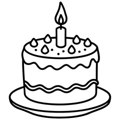 Minimalist Birthday Cake Outline