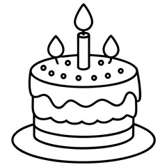 Minimalist Birthday Cake Outline