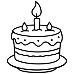 Minimalist Birthday Cake Outline