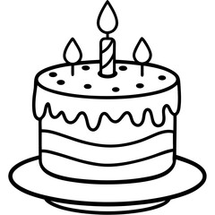 Minimalist Birthday Cake Outline
