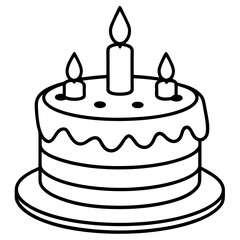 Minimalist Birthday Cake Outline