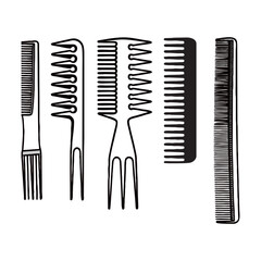 Comb silhouette on white background